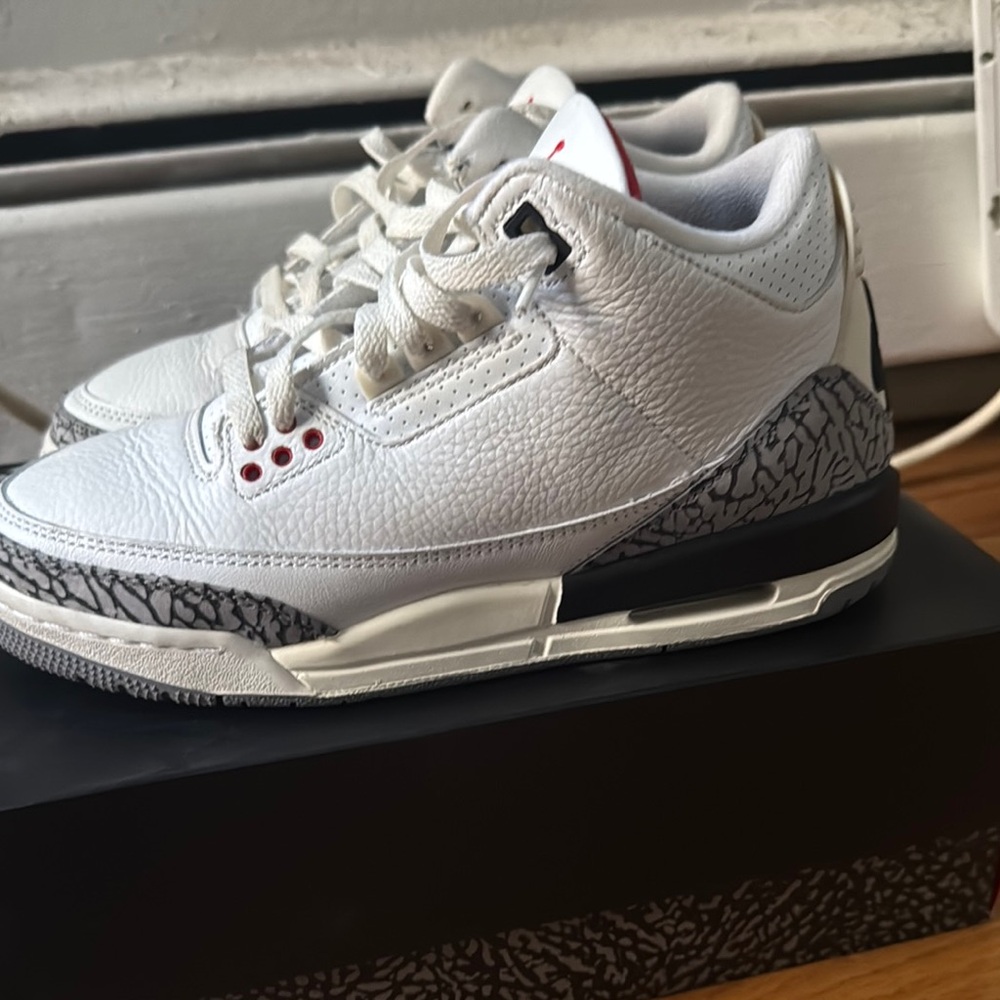 White and Gray Air Jordan 3’s